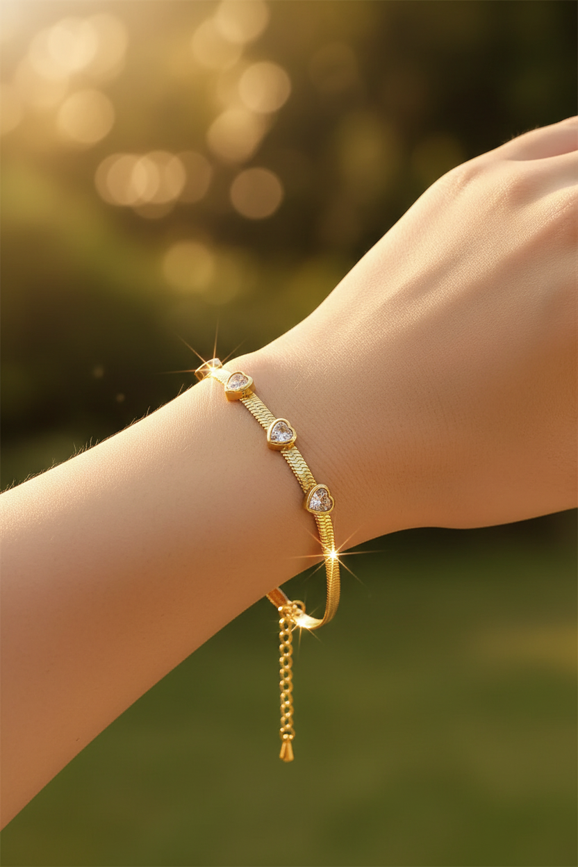 Heart Bracelet - Golden Hour Garden
