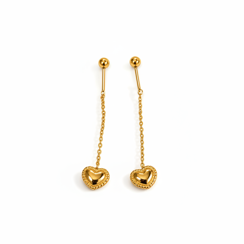 Ivy Heart Earrings white background