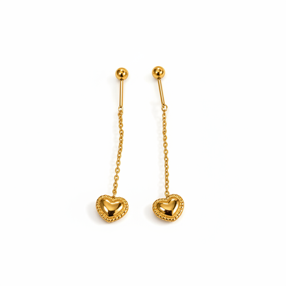 Ivy Heart Earrings white background
