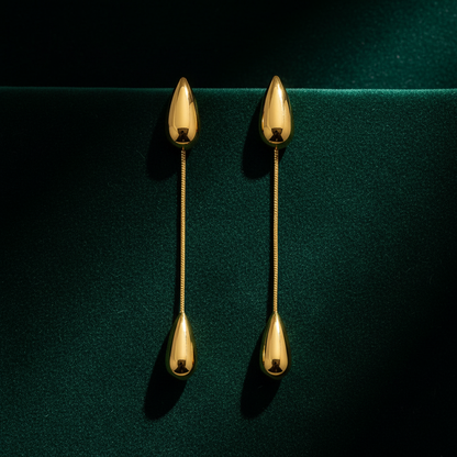 Willow Drop Earrings green velvet background