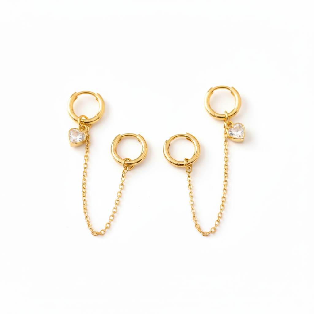 Halo Duo Earrings flat lay
