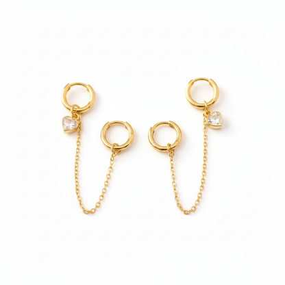 Halo Duo Earrings flat lay