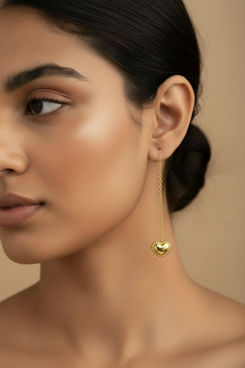 Ivy Heart Earrings model lifestyle shot