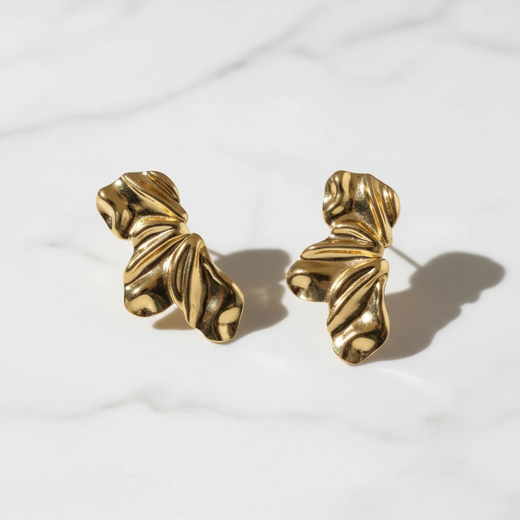 Molten Gold Statement Stud - No Model Flat Lay