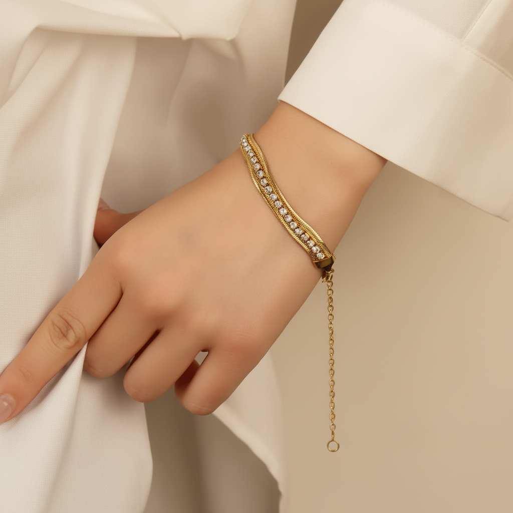 Radiant Tennis Bracelet - Golden Hour Editorial