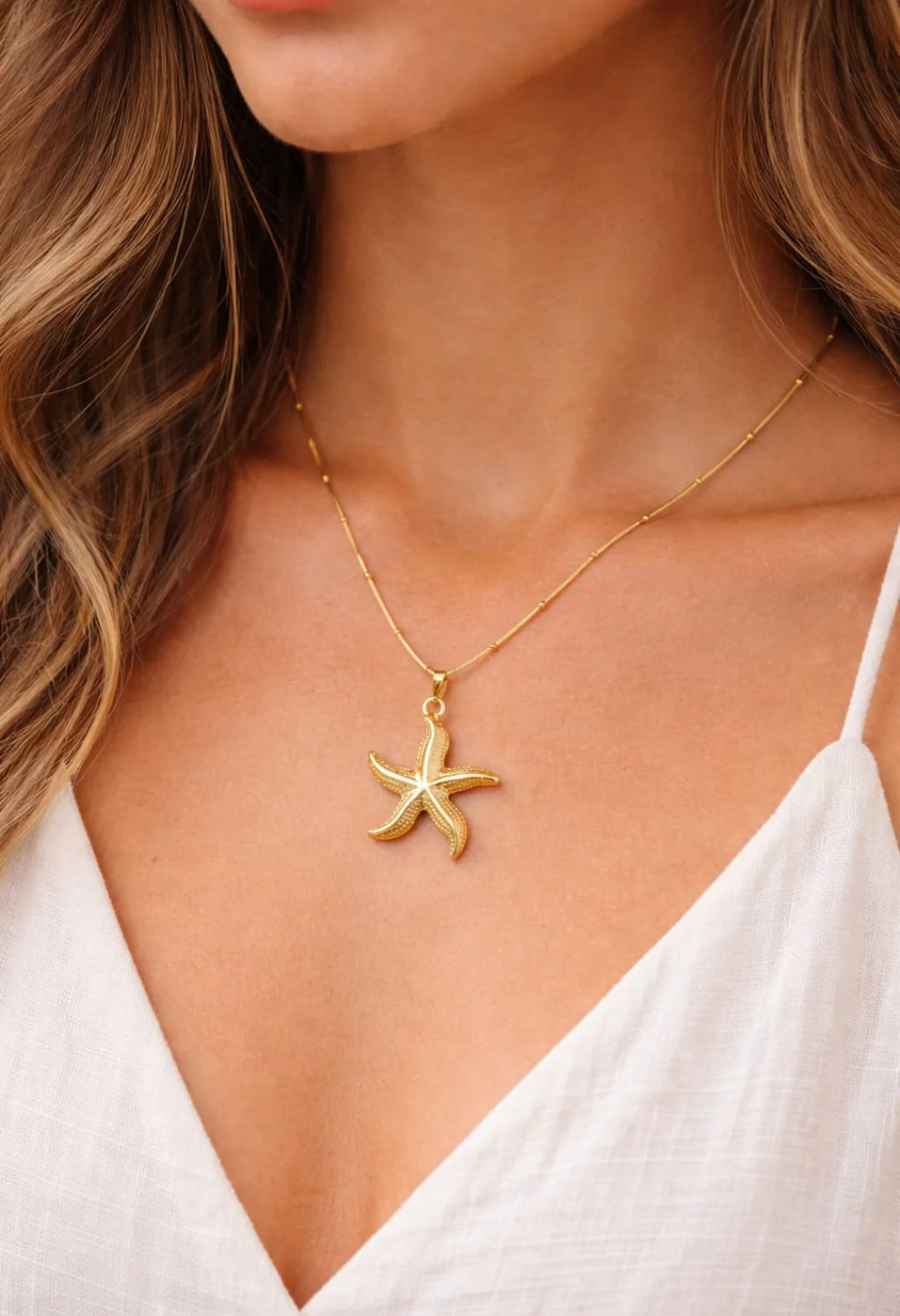 Golden Starfish Necklace