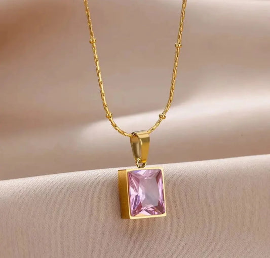 Pink Prism Necklace