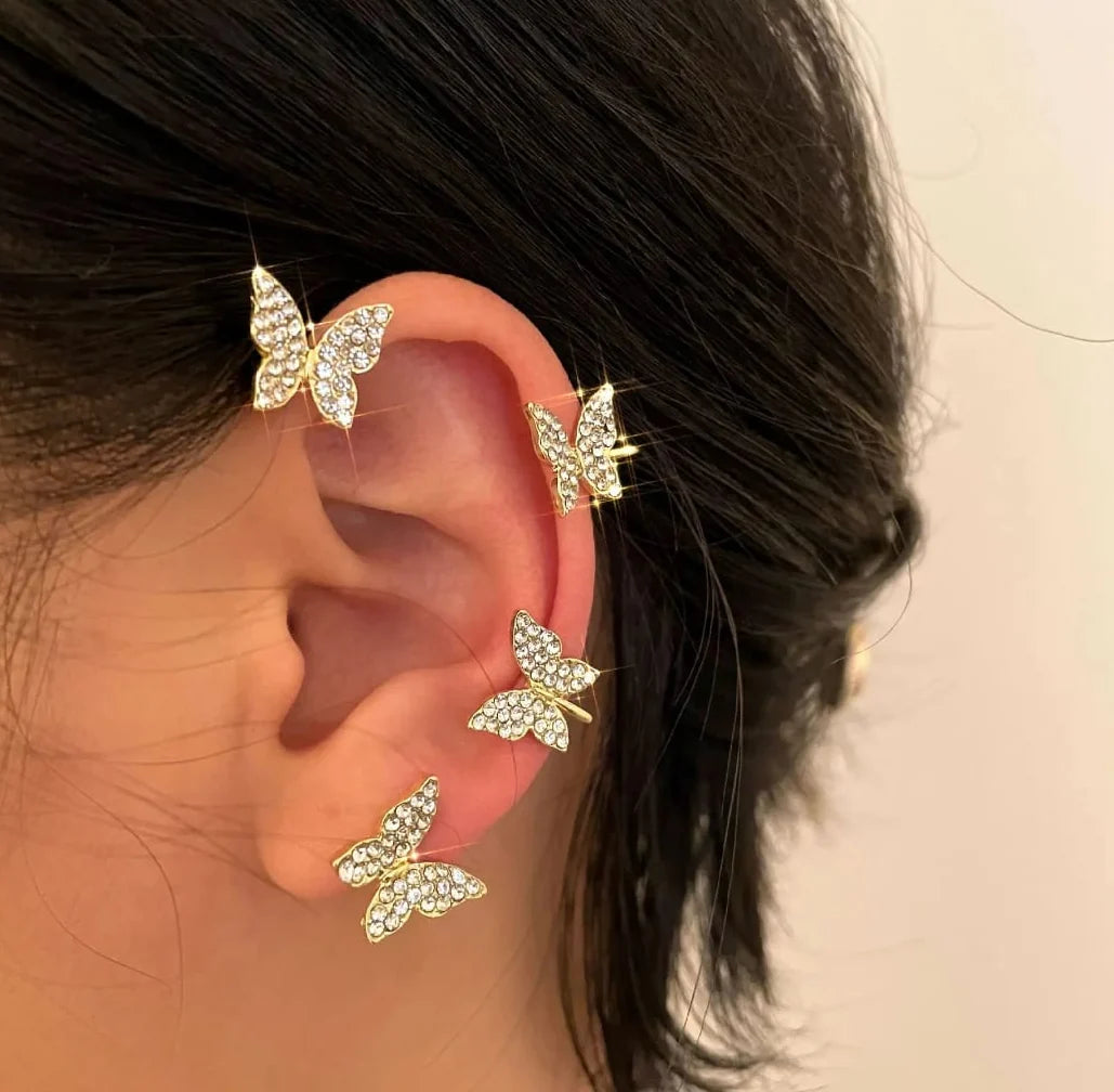 Crystal Butterfly Ear Cuff 1pc