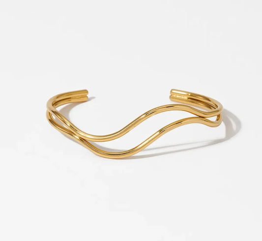 Double Wave Cuff Bracelet