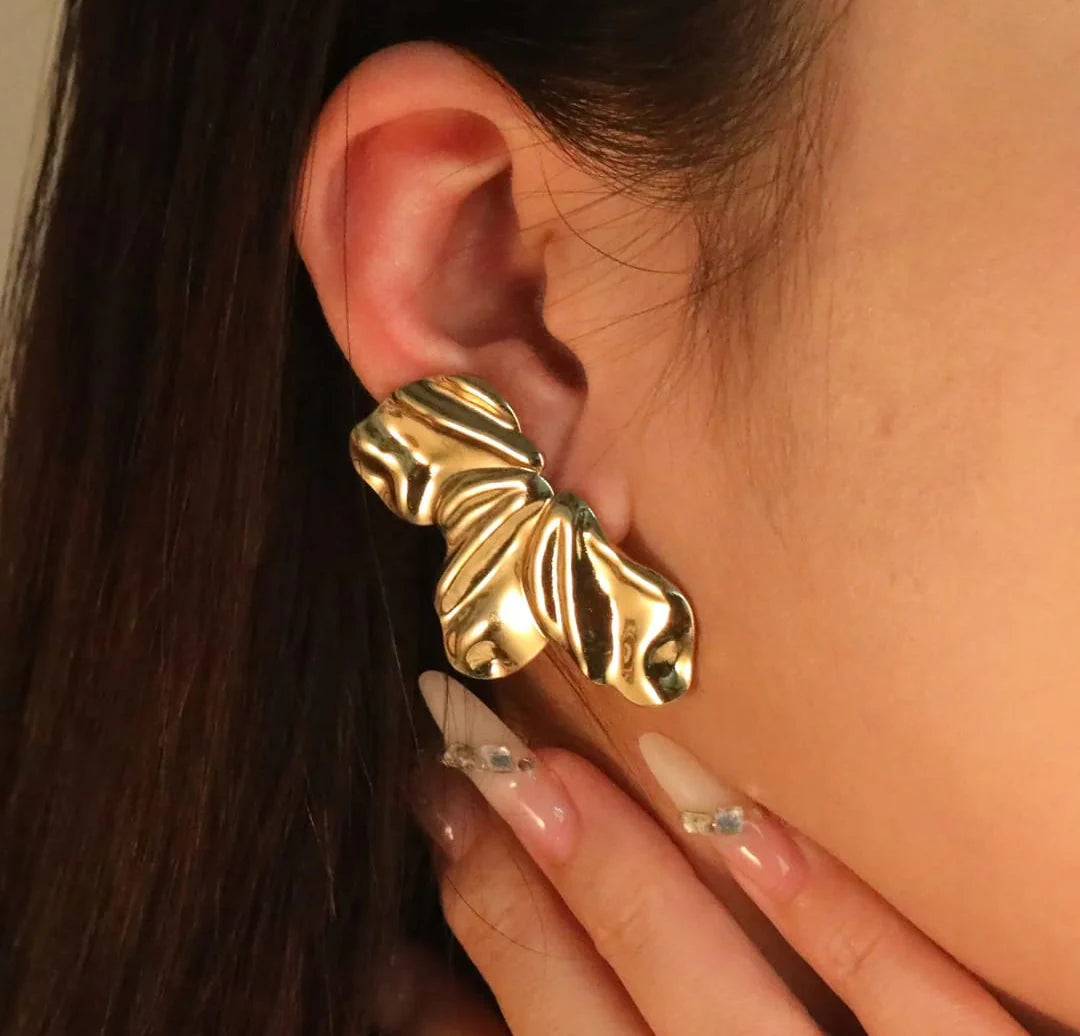 Molten Gold Statement Stud