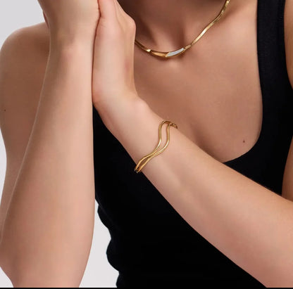 Double Wave Cuff Bracelet