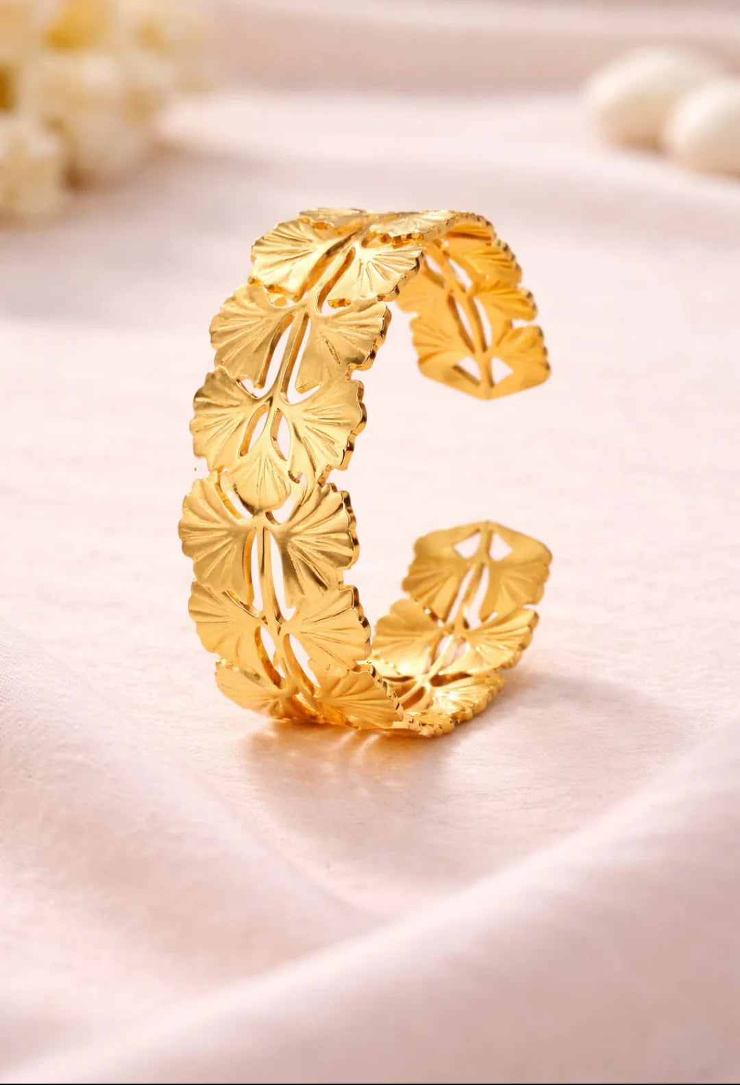 Floral Cutwork Cuff Bracelet