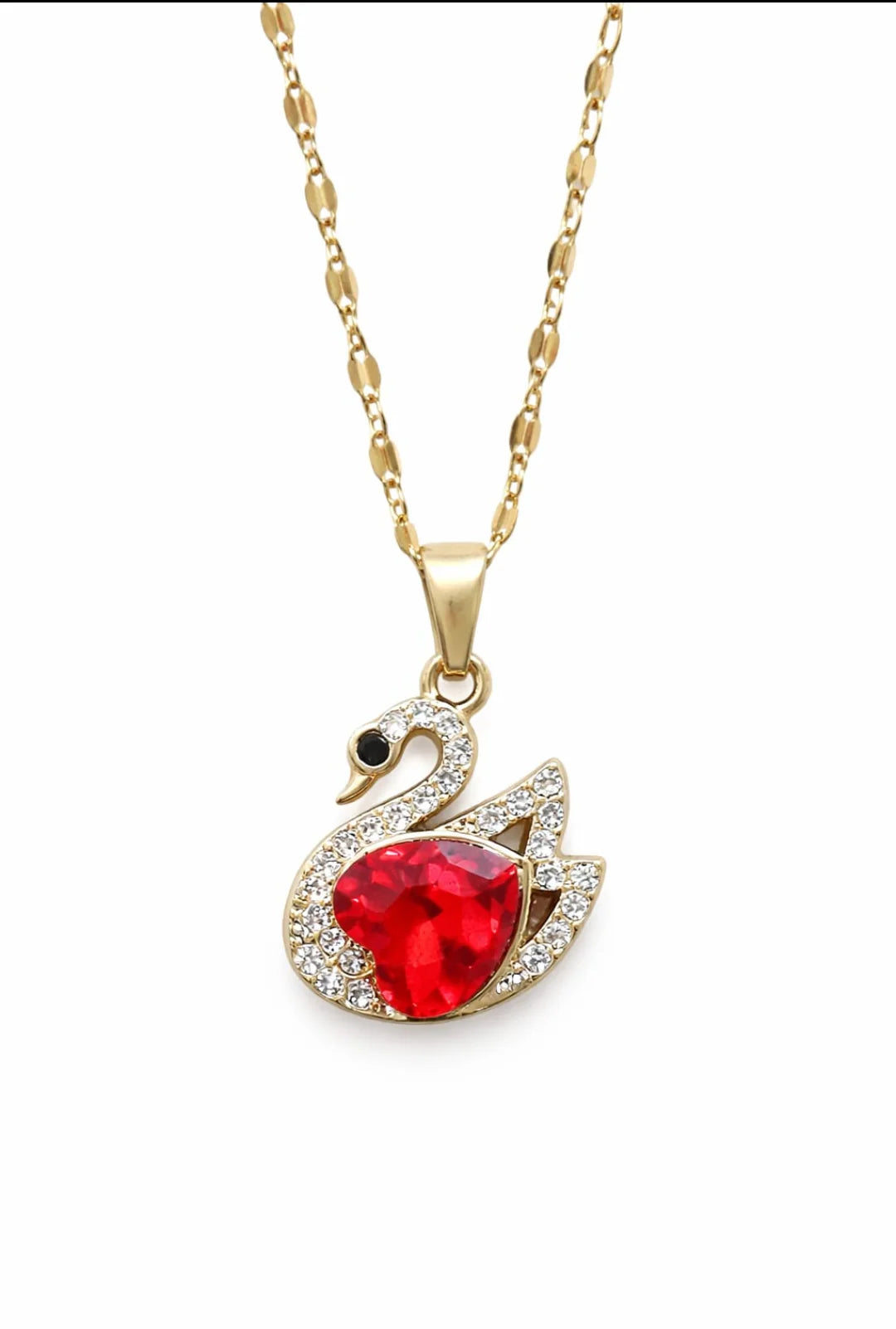 Ruby Swan Necklace