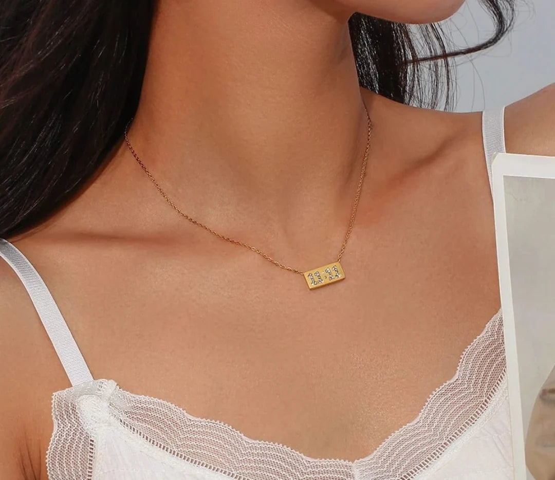 11:11 Crystal Bar Necklace