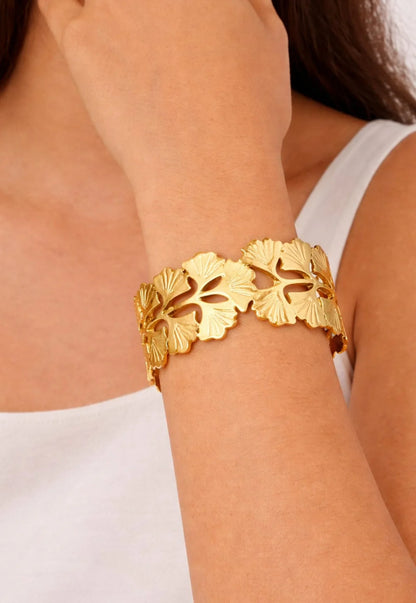 Floral Cutwork Cuff Bracelet