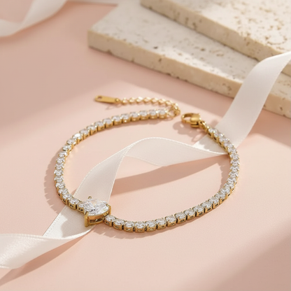 Tennis Love Bracelet - Blush Pink Silk