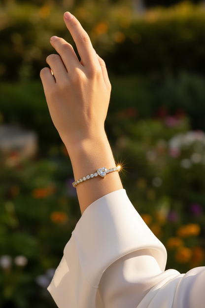 Tennis Love Bracelet - Golden Hour Try-On